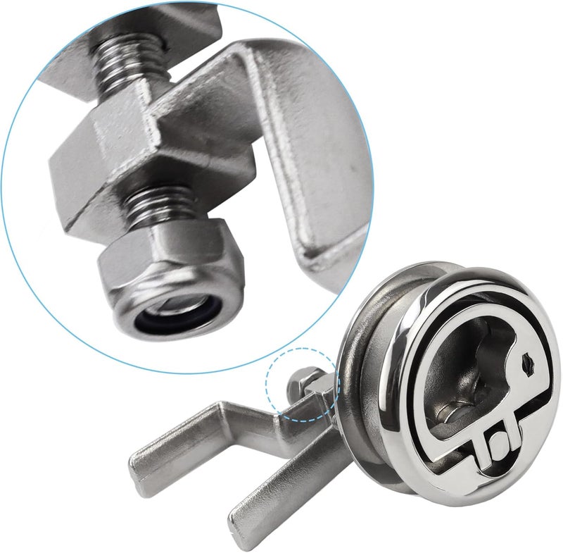 YANYUCB Boat Cam Latches,316 Stainless Steel Hatch Latch with Back Plate & Adjustable Arm (2pcs) - Image 5